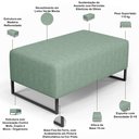 Ver imagem 4 de Puff Decorativo Sala de Estar Cléo 90cm Base de Ferro Preto W01 Linho Verde Menta - Lyam Decor