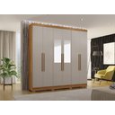 Ver imagem 3 de Guarda-roupa Coliseu com Espelho 6 Portas 4 Gavetas Salleto Cinamomo/off White