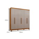 Ver imagem 2 de Guarda-roupa Coliseu com Espelho 6 Portas 4 Gavetas Salleto Cinamomo/off White