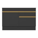 Ver imagem 3 de Balcão Cozinha 120cm 2 Portas 1 Gaveta Multimóveis Preto