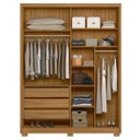 Ver imagem 4 de Guarda Roupa Solteiro 175cm Espelho Florença M07 Freijó/off - Mpozenato