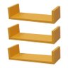 Kit 3 Prateleiras U 40 X 20cm Amarela Suporte Invisível - 1