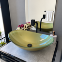 Ver imagem 6 de Cuba Bath 54x40cm Vidro Temperado Bath Dourada 10mm 4046 de Apoio Grande