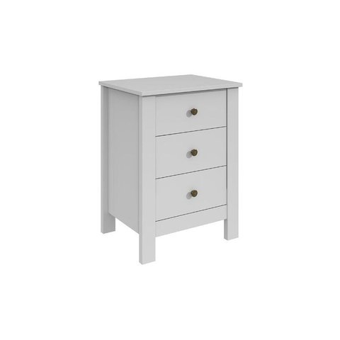 Mesa Cabeceira Casal Maggiore c/ 3 Gavetas Branco - Lopas