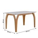 Ver imagem 3 de Mesa de Jantar Agata 135cm 4 Lugares com Tampo de Vidro Castanho Cinamomo/off White