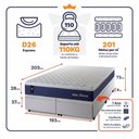 Ver imagem 3 de Conjunto Box Baú Super King Lagras Branco 193x203x73 c/ Molas Ensacadas