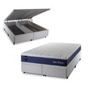 Ver imagem 1 de Conjunto Box Baú Super King Lagras Branco 193x203x73 c/ Molas Ensacadas