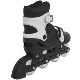 Patins Roller In Line 4 Rodas Infantil Masculino Feminino + Acessórios Preto Tamanho 40 Importway - 3