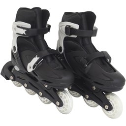 Patins Roller In Line 4 Rodas Infantil Masculino Feminino + Acessórios Preto Tamanho 40 Importway - 2