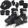 Patins Roller In Line 4 Rodas Infantil Masculino Feminino + Acessórios Preto Tamanho 40 Importway - 1