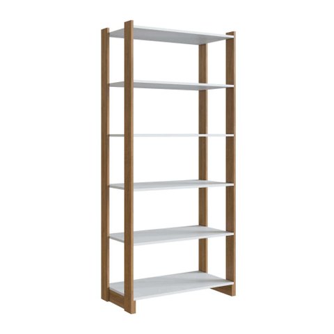 Estante Multifuncional 6 Prateleiras Nova Mobile Mel Branco