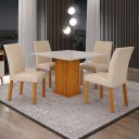 Ver imagem 2 de Sala de Jantar 4 Cadeiras 100%mdf 90x90 Natal Arbo Design