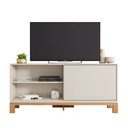 Ver imagem 2 de Rack Bancada Tv para Sala de Estar 136cm Visari Off White/freijó C01 - D’Rossi