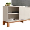 Ver imagem 5 de Rack Bancada Tv para Sala de Estar 136cm Visari Off White/freijó C01 - D’Rossi