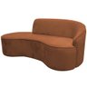 Sofá Curvo 2 Lugares 150cm Eron Braço Esquerdo Veludo Camel - Nexta Casa - 1