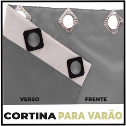 Cortina Sala e Quarto 5,50x2,70 Tecido Blackout Ana Cinza - 2