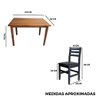 Conjunto Fixo Floresta Mesa 120x80 com 4 Cadeiras Estofadas Cor:preto - 6