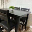 Ver imagem 3 de Conjunto Fixo Floresta Mesa 120x80 com 4 Cadeiras Estofadas Cor:preto