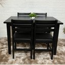 Ver imagem 1 de Conjunto Fixo Floresta Mesa 120x80 com 4 Cadeiras Estofadas Cor:preto