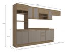 Ver imagem 3 de Armário de Cozinha Modulada Completa Reta 8 Peças 3,50m Botanic Kappesberg - Nogueira/Fendi