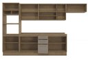 Ver imagem 4 de Armário de Cozinha Modulada Completa Reta 8 Peças 3,50m Botanic Kappesberg - Nogueira/Fendi