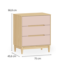 Ver imagem 5 de Cômoda 3 Gavetas Infantil Rosa com Carvalho Quater Mdf Linha Tomi