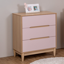 Ver imagem 2 de Cômoda 3 Gavetas Infantil Rosa com Carvalho Quater MDF Linha Tomi