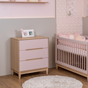 Ver imagem 2 de Cômoda 3 Gavetas Infantil Rosa com Carvalho Quater Mdf Linha Tomi