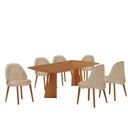 Ver imagem 2 de Conjunto de Mesa de Jantar Bia Tampo Barril Laminado e 6 Cadeiras Ester Marrom/Milano/Imbuia/Cinamomo