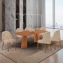 Ver imagem 1 de Conjunto de Mesa de Jantar Bia Tampo Barril Laminado e 6 Cadeiras Ester Marrom/Milano/Imbuia/Cinamomo