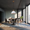 Ver imagem 2 de Lustre Pendente Taschibra Factory Cúpula G E27 Bivolt Branco Fosco