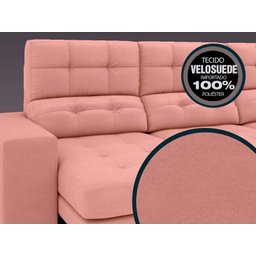 Sofá Jobim 2,30m Assento Retrátil e Reclinável Velosuede - NETSOFAS - 6