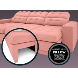 Sofá Jobim 2,30m Assento Retrátil e Reclinável Velosuede - NETSOFAS - 7