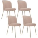 Ver imagem 1 de Kit 04 Cadeiras para Sala de Jantar Cozinha Estofada Gavi Arena L02 Linho Rosê - Lyam Decor