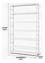 Ver imagem 4 de Estante Multiuso Organizador Livreiro Estilo Industrial 180x100 Branco Total