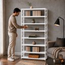 Ver imagem 3 de Estante Multiuso Organizador Livreiro Estilo Industrial 180x100 Branco Total