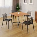 Ver imagem 2 de Sala de Jantar Mesa 90cm 4 Cadeiras Gruvyer Estilo Moderno