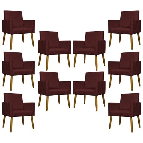 Kit 10 Poltronas Decorativas Mari para Sala Quarto