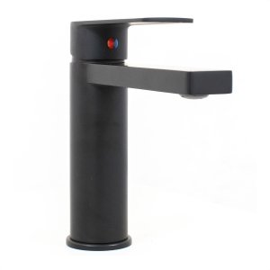 Torneira Misturador Monocomando Black Bancada Mesa Lavatório Banheiro Água Quente e Fria Preta Cuba