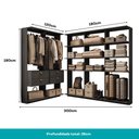 Ver imagem 4 de Guarda-Roupas Closet Modulado Alasca 300cm 5 Peças com 4 Gavetas e Cabideiros Preto Touch Carraro