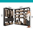Ver imagem 7 de Guarda-Roupas Closet Modulado Alasca 300cm 5 Peças com 4 Gavetas e Cabideiros Preto Touch Carraro