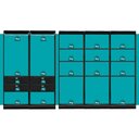 Ver imagem 6 de Guarda-Roupas Closet Modulado Alasca 300cm 5 Peças com 4 Gavetas e Cabideiros Preto Touch Carraro