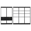 Ver imagem 3 de Guarda-Roupas Closet Modulado Alasca 300cm 5 Peças com 4 Gavetas e Cabideiros Preto Touch Carraro