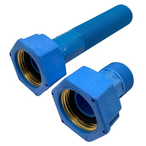 2 Tubete Adaptador Tubo 3/4x1 Cavalete Entrada Azul Tbt34az
