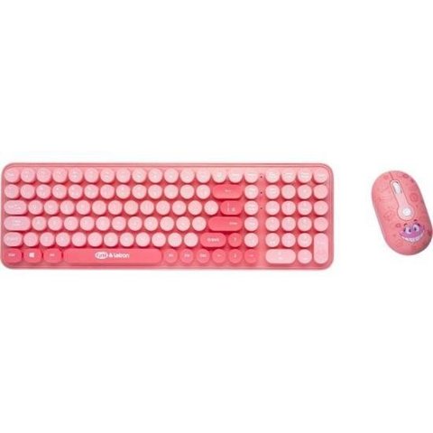 Kit Teclado e Mouse Letron Fini sem Fio Rosa [f002]