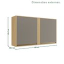 Ver imagem 3 de Armário para Cozinha Aéreo 2 Portas Pérola Cinza/Jequitibá/Granizo