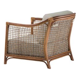 Poltrona com Braço Oslen Algodão Bege Madeira Cedro Junco Natural Terracota - 2