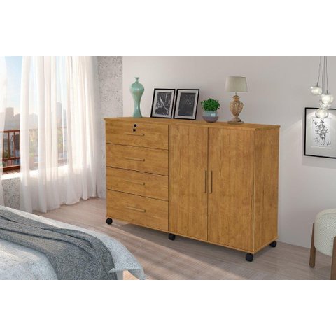 Cômoda / Multiuso Br com Rodízios Cor Ipê