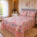 Ver imagem 1 de Kit Cobre Leito Casal King Belize Matelassê Rosê Claro 3 Pçs 400 Fios