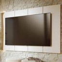 Ver imagem 1 de Painel para TV 65 Polegadas com LED Ripado 216cm Salerno C04 Off White Matte Freijó - Lyam Decor